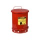 Justrite 09300 OWC 34 ltr with Foot Operated Cover, red B2451, 354mm X 464mm