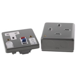13AMP, METAL RCD SOCKET ,Theben / Timeguard Tripfast 
