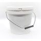 OSAKA 5 LIT PLASTIC DRUM C/W COVER &amp; METAL HANDLE DRUM: WHITE