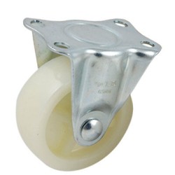 2" Nylon (milky) rigid wheel c/w plate  ,Loading 50kg