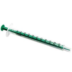 Normject Disposable Two-Part Plastic Syringe, Luer Slip, 1 mL , Brand: NORM-JECT  Normject Disposable Two-Part Plastic Syringe, Luer Slip, 1 mL , Brand: NORM-JECT
