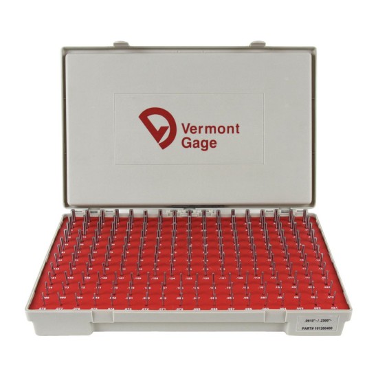 Vermont Gage - 50 Piece, 0.011-0.06 Inch Diameter Plug and Pin Gage Set ,Minus 0.0002 Inch Tolerance, Class ZZ