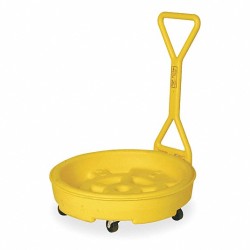 20unit/lot, Drum Spill Dolly Polyethylene, 31 in Inside Dia., 12 gal Sump Capacity, Yellow