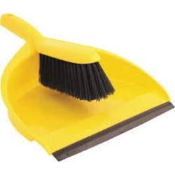 PLASTIC DUSTPAN & BRUSH SETS - YELLOW