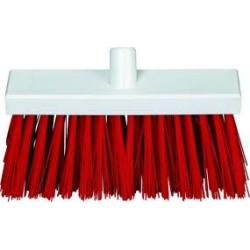 12" STIFF POLY YARD BROOM HEAD - RED