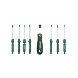 Screwdriver set with interchangeable blades, 9 pieces