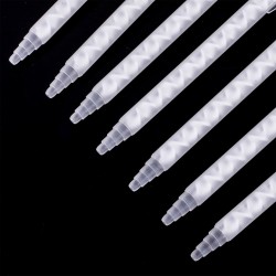 5 step Tip Static Mixer Nozzle , White Colour , 32 elements ,236mm total length 5 step Tip Static Mixer Nozzle , White Colour , 32 elements ,236mm total length