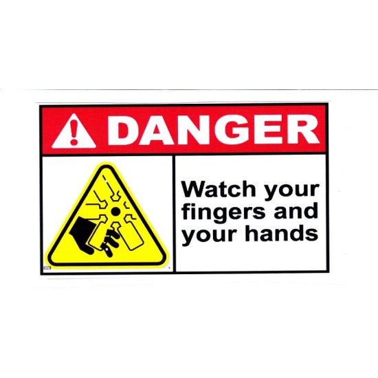 Watch Your Finger and Your Hands, 100mm X 100mm ,Danger Sticker , 100pcs/pkt