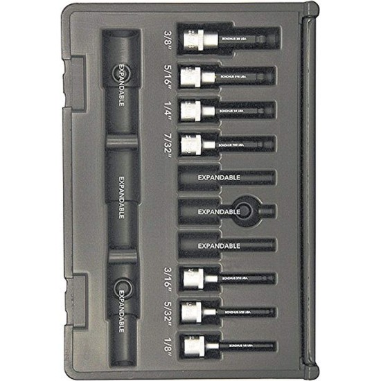 30445 PHBX7/S-2C,ProHold®  2"/50mmTip Ball End Socket Bit Sets, 1/8, 5/32, 3/16, 7/32, 1/4, 5/16, 3/8" 