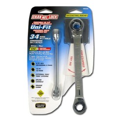 34 sizes in 2 tools ,CHANNELLOCK 2PC UNI-FIT 4-IN-1 RATCHETING WRENCH SET