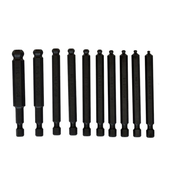 P038,  Ball Point Power Bit Set , 76mm ,10pcs/set 