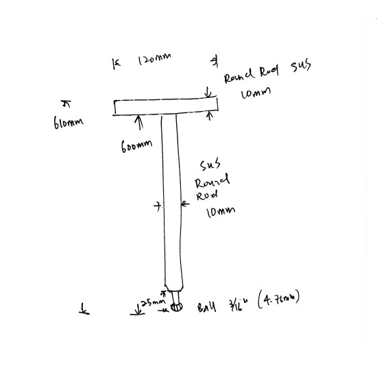 R006 3/16inx 610mm T Handle Wrench 