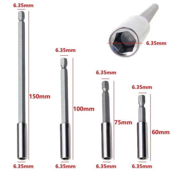 M038, 74MM x 1/4" Screw Bit Holder Magnetic Bit Socket Extension Bar