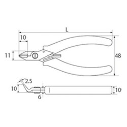 4 1/2"Stainless Steel Electro 60 Bent Nose Cutting Pier ,Cutting Capacity 0.13-1.2mm,ENI-115B