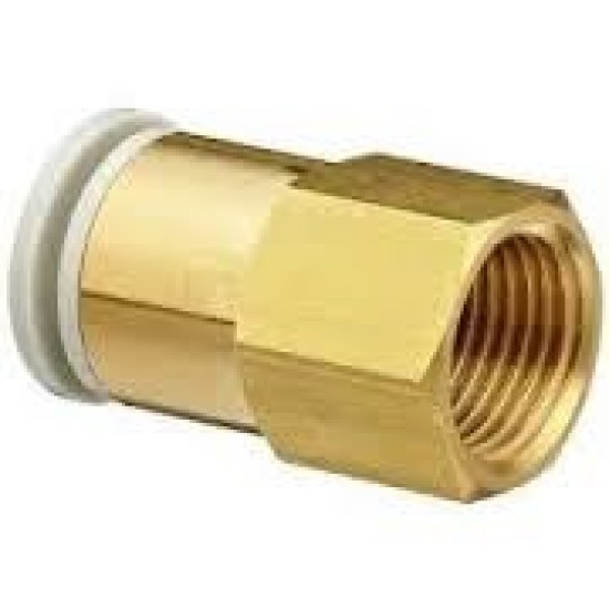 BRASS CHROME, 3/8" FEMALE THREAD X 10mm OD TUBING STRAIGHT CONNECTOR: ET03810, 10PCS/PKT, JAPAN