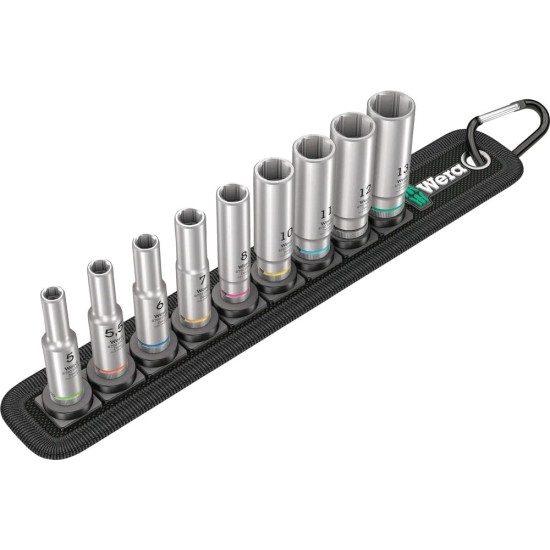 O060 ,Belt A Deep 1 socket set, 1/4" drive, 9 pieces