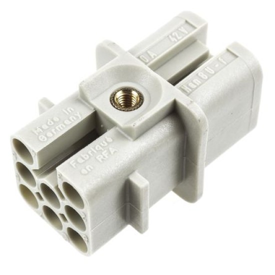 Han 8D-F ,Connector Insert, Female, 8 Way, 10A, 50 V 