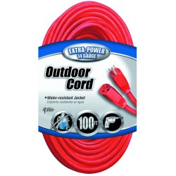 125V Nema Male Female Estension Red Cord ,NEMA5-15P/R, 50FT 15A 