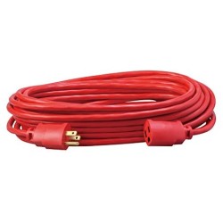 125V Nema Male Female Estension Red Cord ,NEMA5-15P/R, 50FT 15A 