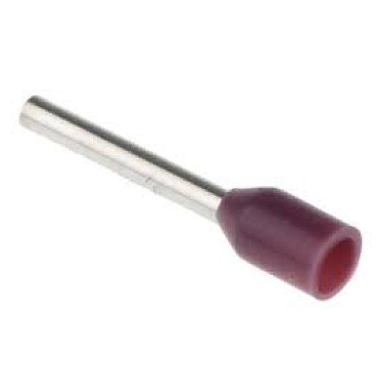 INSULATED CRIMP FERRULES, ID0.8mm X OD1.1mm X L8mm,0.25mm² Wire Size, Purple