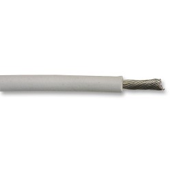 Wire, Stranded, Hook Up,150°C / 15K VD Hi Voltage/Temp, Silicone, White, 10 AWG, 5.32 mm², 100 ft, 30.5 m