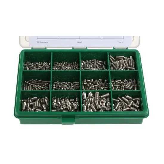 A2 Stainless Steel Socket Set Screw Kit ,800 piece Stainless Steel Screw/Bolt Kit, M3, M4