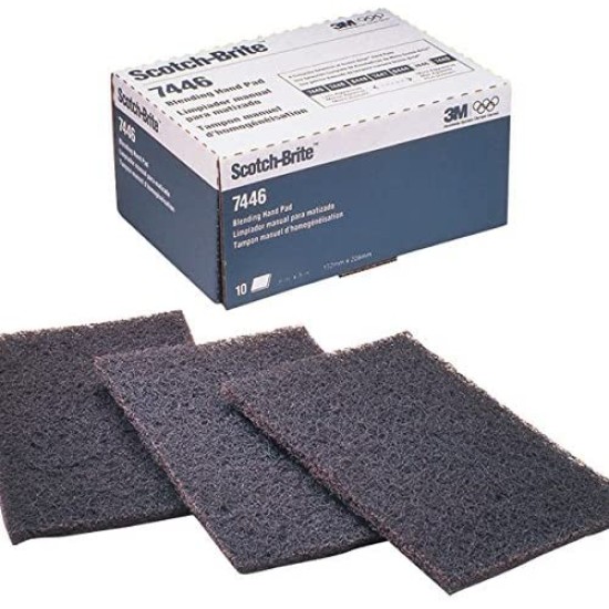 3M 7446 Scotch-Brite Gray ,6" X 9" Hand Pad ,10pcs/box