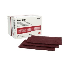 3M 7447 Scotch-Brite Maroon General Purpose Hand Pad,20 Pack ,X-Fine