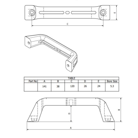 Black Plastic Handle,Total Length 141mm ,10pcs/pkt ,Bore Size 5.3mm