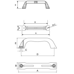 PLASTIC HANDLE 10PCS/PKT , 92mm X 112mm total Length