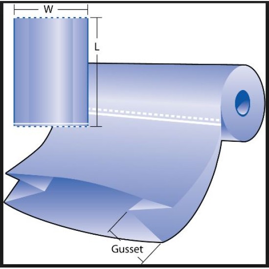 Plastic Bag , Size 500mmX500mm,#Roll Type ,2kg/roll WITH GUSSET (WIDTH BEFORE OPENING= 300MM)