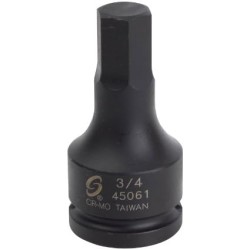 Action ,3/4" DR X 3/4" Hex Key Impact Socket, Total LengthÂ 4" 