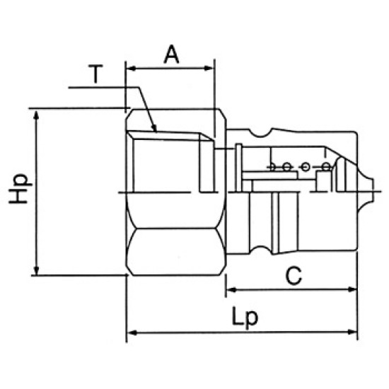 6HP, FEMALE THREAD MALE HYDRAULIC , 3/4"