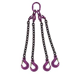 pewag Clevis set , 5 ft. Adjustable, Oblong, Sling Hook Chain Sling, 