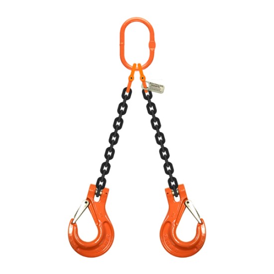 Loading 1 ton,M16B Ring ,2 Leg Chain Sling ,8mm Chain Length 1meter