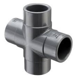3"  Cross Tee Socket type Standard Cross, 3 in, SCH 80/XH, PVC, Domestic 