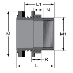 3" ,8171-030 ,PVC Tank Adaptor Socket, Thread ,NPRN Gasket