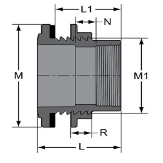 3" ,8171-030 ,PVC Tank Adaptor Socket, Thread ,NPRN Gasket