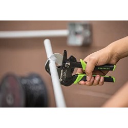  1/8in - 1-5/8in O.D.,Greenlee 864QR Conduit Quick Release Ratcheting PVC Cutter