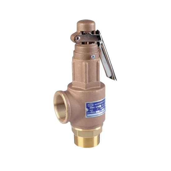 In ,Male 1 1/2" BSPT x Out Female 1 1/2" BSPT , Steam , Safety Relief Valve Bronze with lever 150 PSI