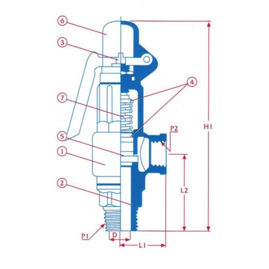 In ,Male3/4"( ½") BSPT  x Out Female 3/4"  BSPT , Steam , Safety Relief Valve Bronze with lever 150 PSI 