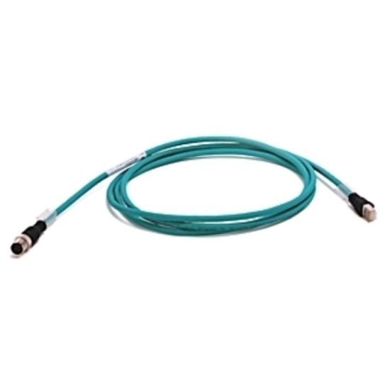 1585D-M4TBJM-2,Ethernet Cables, 4 Conductors, M12, Straight Male, Standard, RJ45, Straight Male, Teal Robotic TPE, 100BASE-TX, 100 Mbit/s, 4 Conductor, Teal TPE, Flex Rated