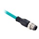 1585D-M4TBJM-2,Ethernet Cables, 4 Conductors, M12, Straight Male, Standard, RJ45, Straight Male, Teal Robotic TPE, 100BASE-TX, 100 Mbit/s, 4 Conductor, Teal TPE, Flex Rated