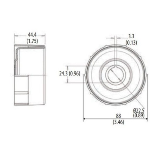 OD88mm X H 44mm,Plastic Guard. Round Yellow, 22mm ID , Safety Cover