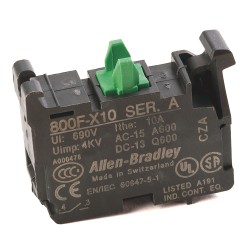 800F-X10, 22.5mm PB No Latch, Screw Contact Block, 1 N.O. 