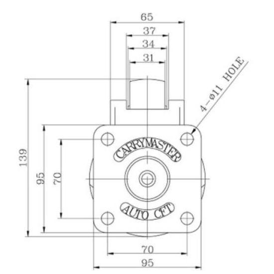 CARRYMASTER CASTOR WHEEL,Max Load Capacity with 1 Caster - 1,100 Lbs.