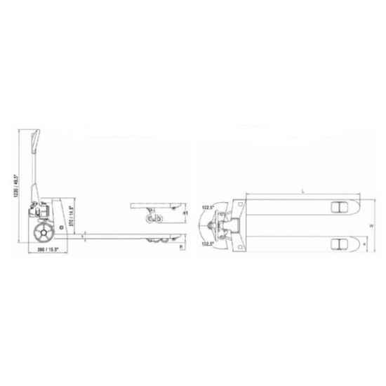 2000kg,Extra Long / Wide Hand Pallet Truck ,Fork Length 1500mm,Overall Forks Width 540mm