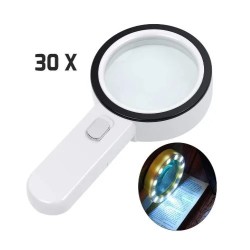 Magnifier Handheld 12 LED Lighted Magnifying Glass (30X) Magnifier Handheld 12 LED Lighted Magnifying Glass (30X)