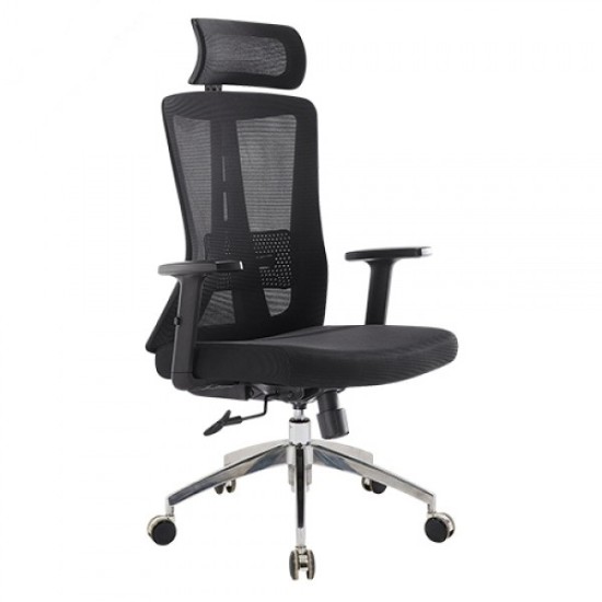 Highback Chair (Mesh), Multilk Mech, Alu Base, Black