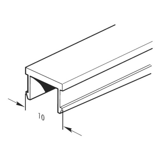 10MM BLACK PLASTIC SLOT FOR 45MM ALUMINIUM PROFILE,2mtr LENGTH , 10PCS/BOX 